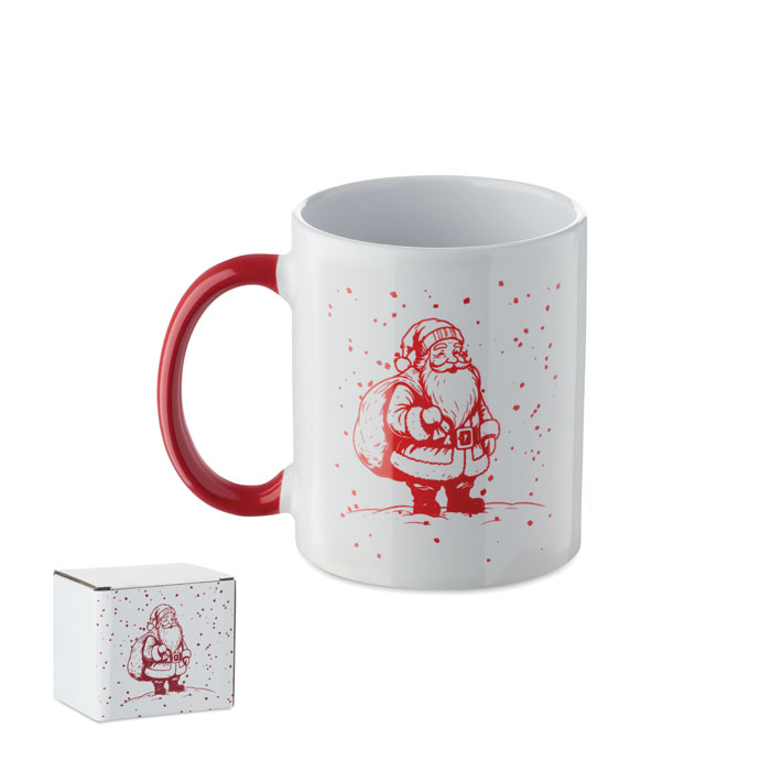Mug de Noël personnalisé céramique 300 ml Festimug Blanc / Rouge